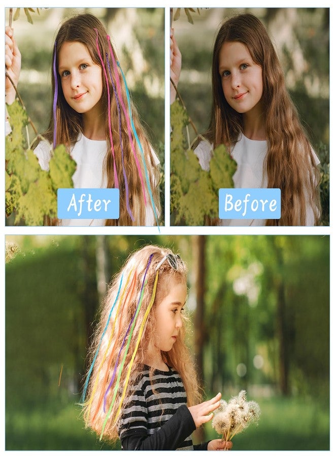Nogeqi 24 Pcs Colored Hair Extensions for Kids Hair Accessories for Girls Clip in Colored Hairpieces Girls Nylon Rainbow Clips for Toddler Kids Ponytails Accessories - Image 5